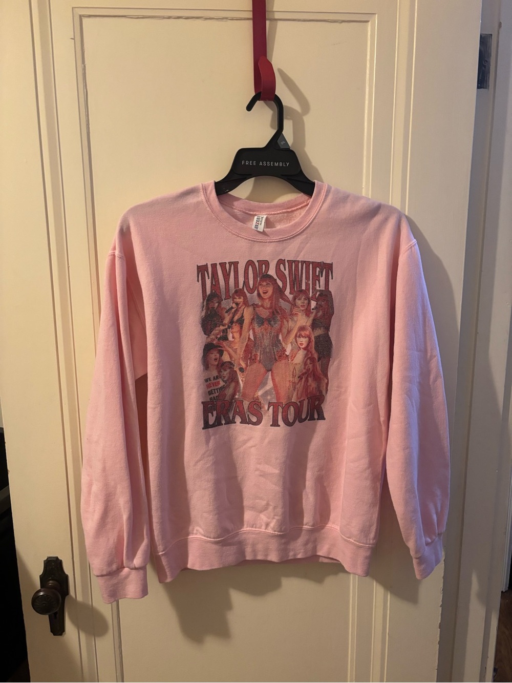 Jerzees Pink Graphic Crewneck Sweater